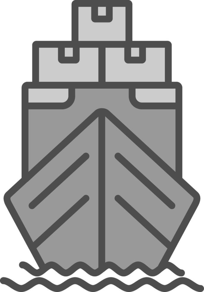 Yacht Line Filled Greyscale Icon Design vector