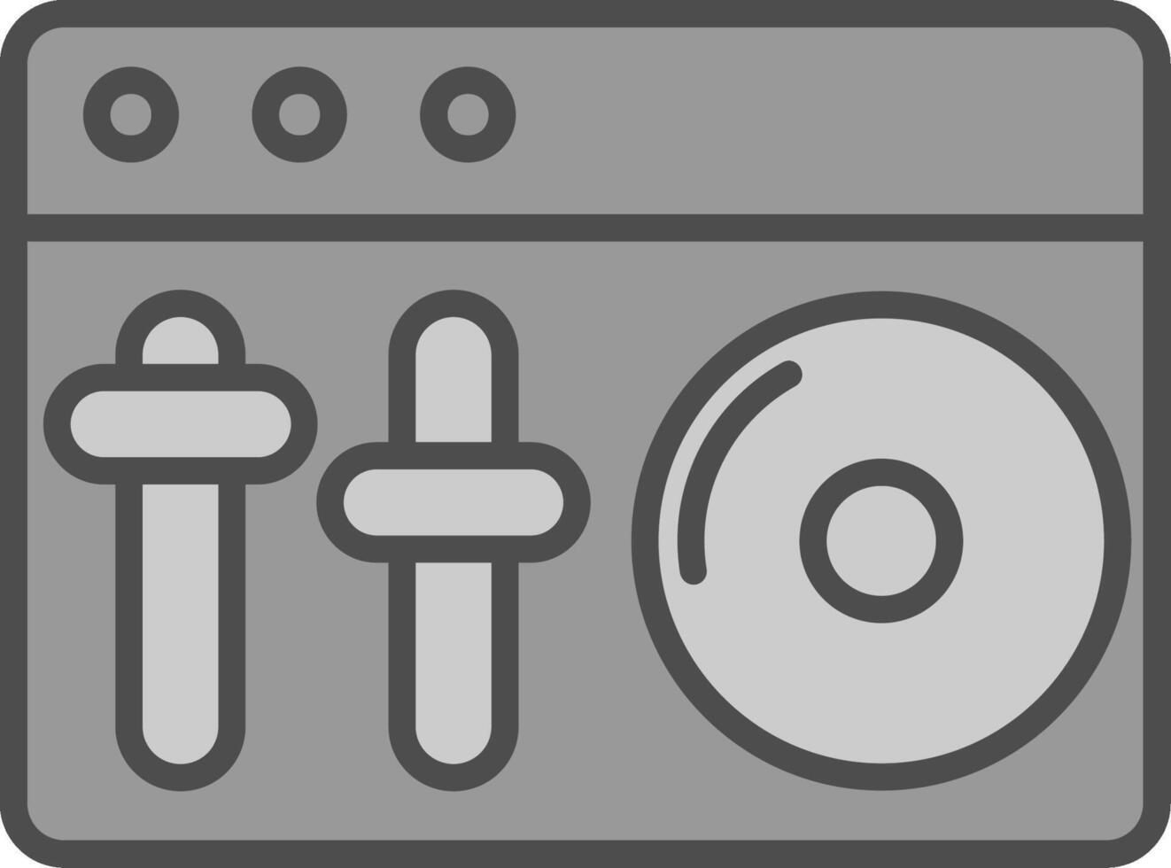 Dj Mixer Line Filled Greyscale Icon Design vector
