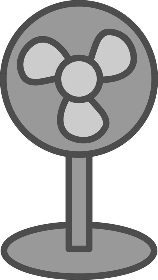 ventilador línea lleno escala de grises icono diseño vector