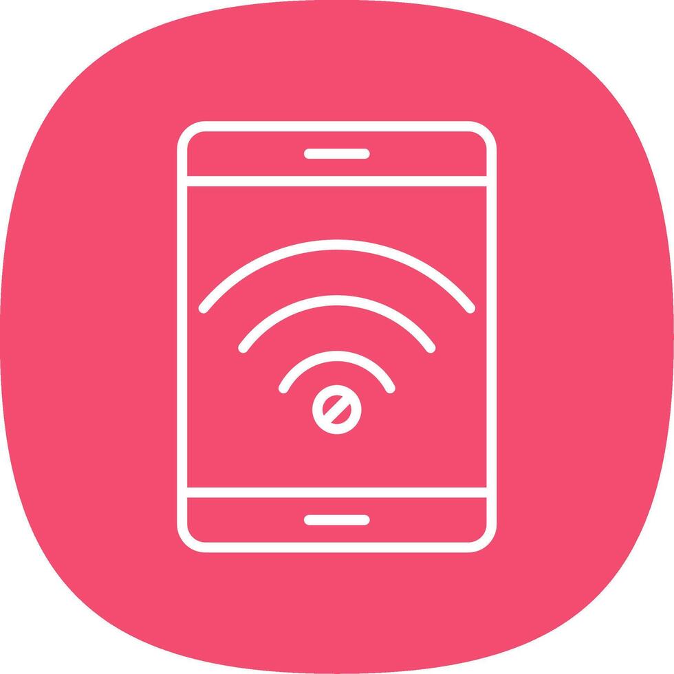 No Wifi Line Curve Icon Design vector