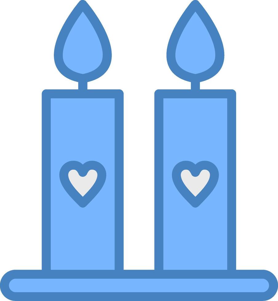 Candles Line Filled Blue Icon vector