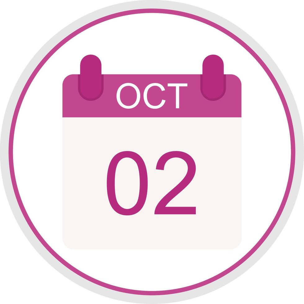 October Flat Circle Icon vector