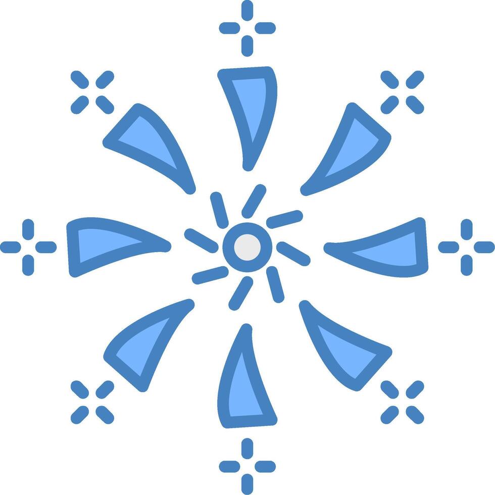 Firework Line Filled Blue Icon vector