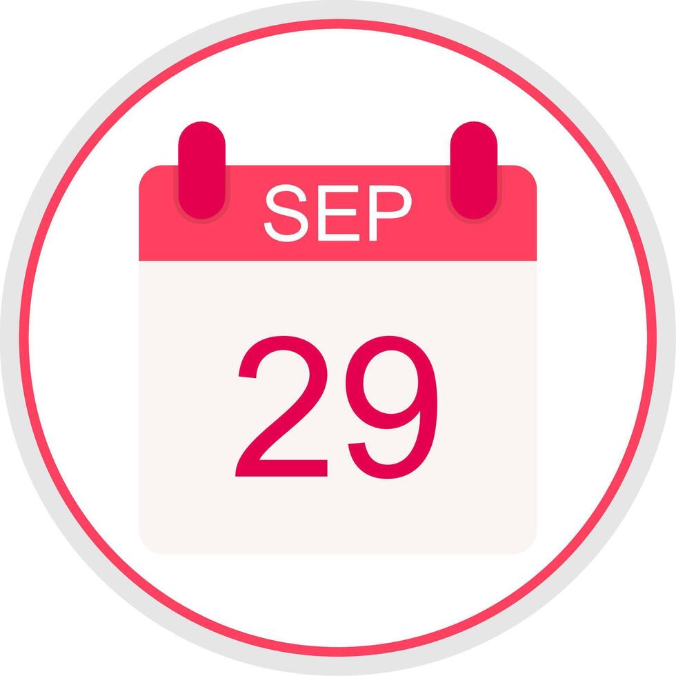 September Flat Circle Icon vector