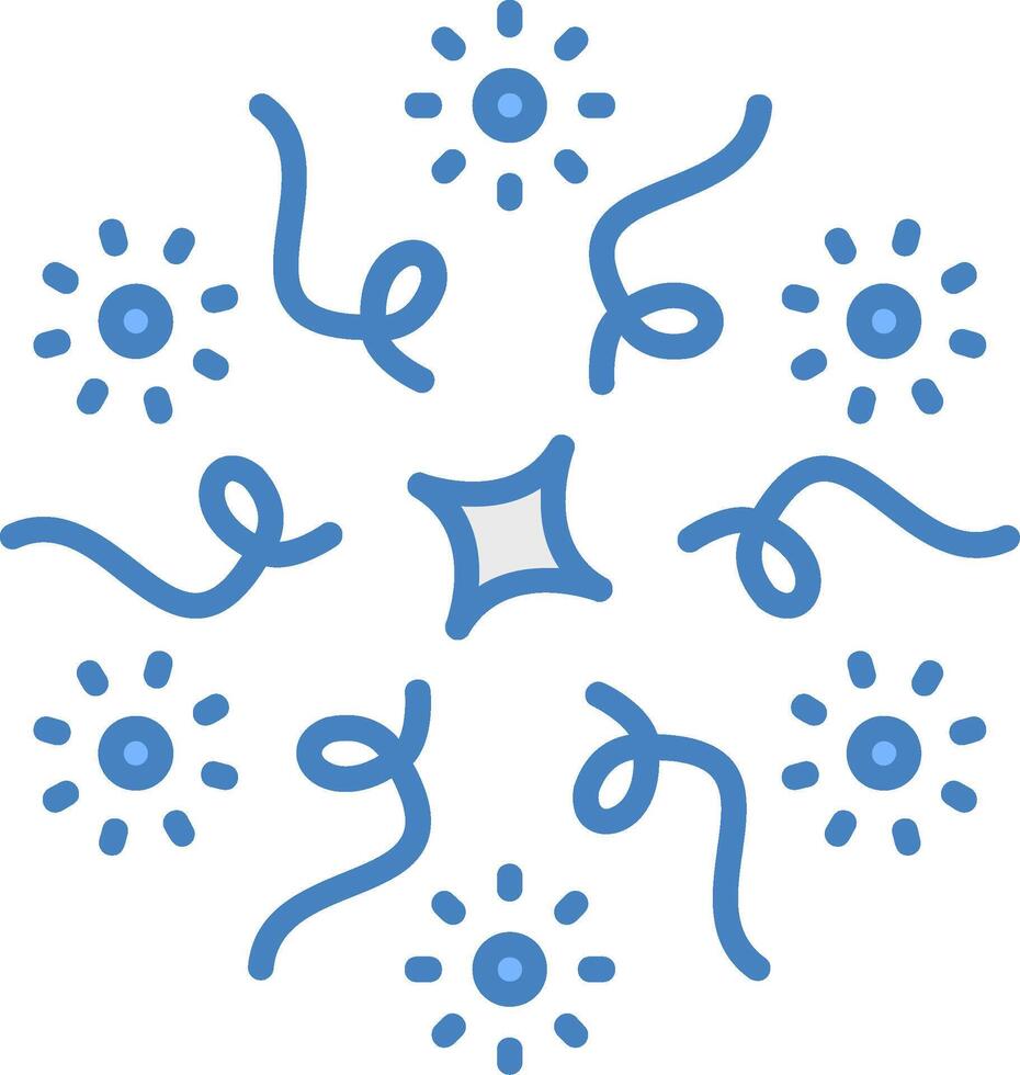 Firework Line Filled Blue Icon vector