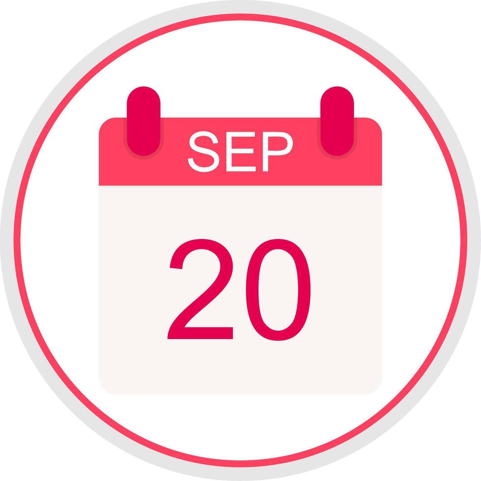 September Flat Circle Icon vector