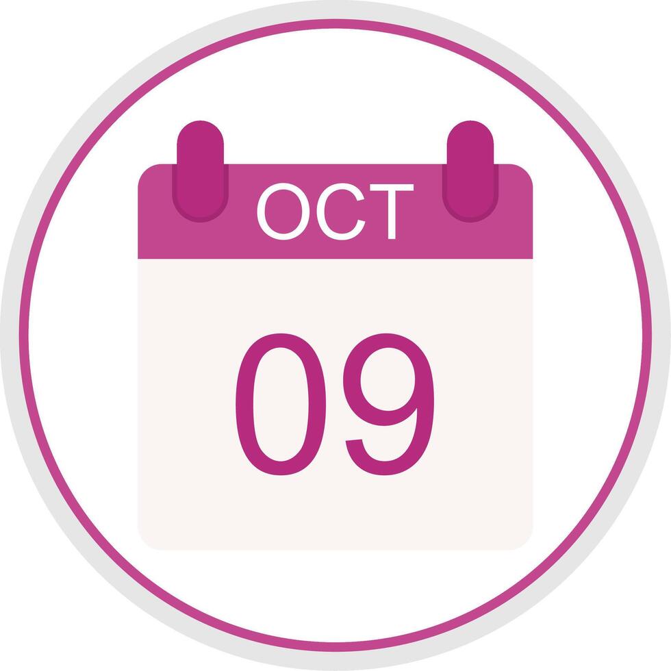 October Flat Circle Icon vector