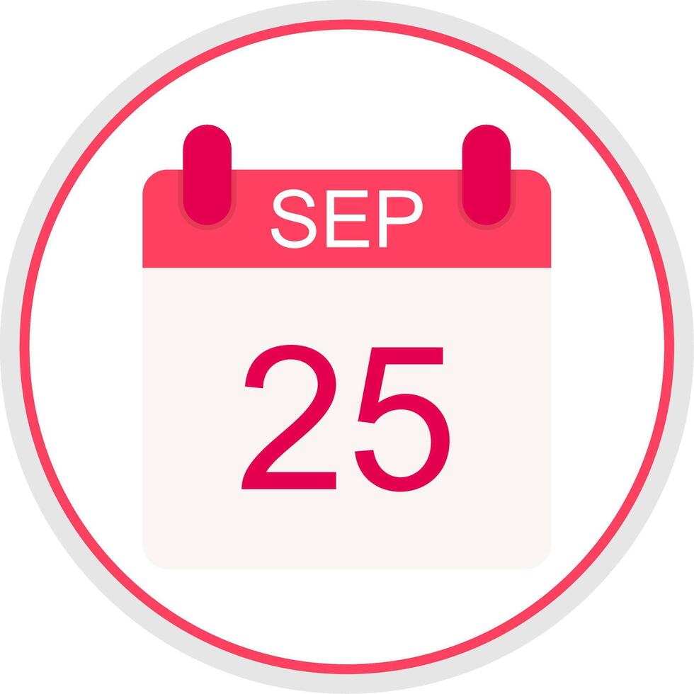 September Flat Circle Icon vector
