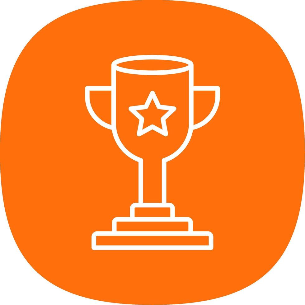 Trophy Line Curve Icon Design vector