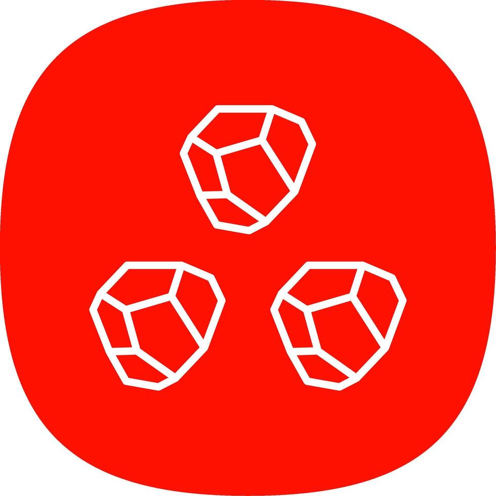 Boulder Line Curve Icon Design vector