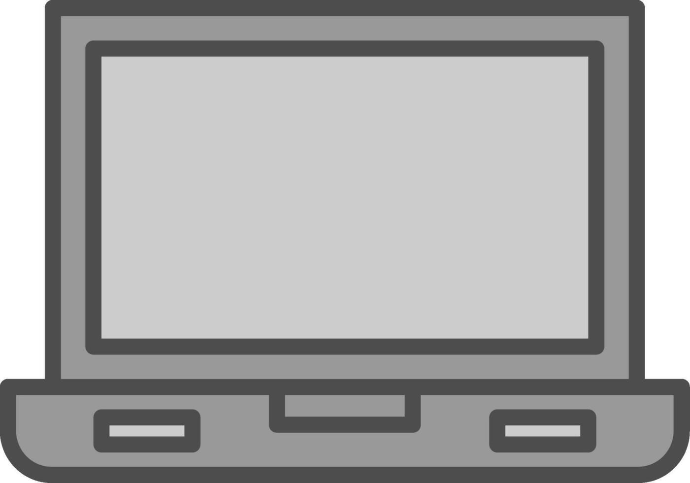 Laptop Screen Line Filled Greyscale Icon Design vector
