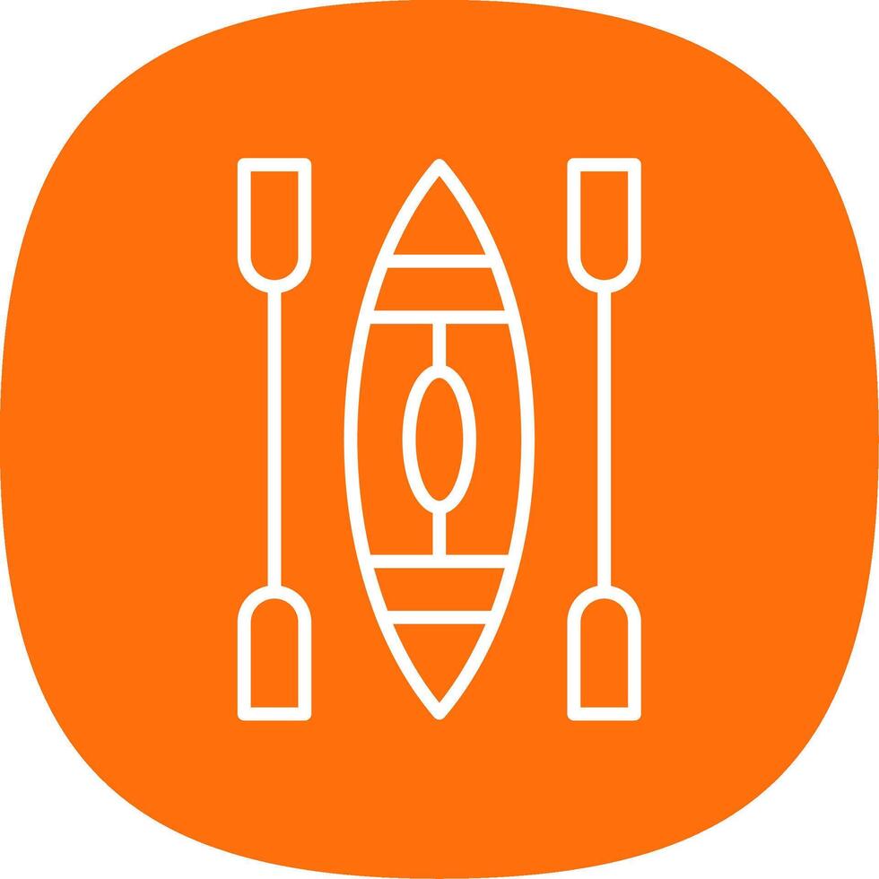 Canoe Line Curve Icon Design vector