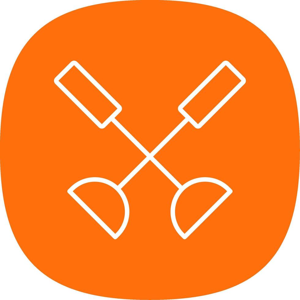 Paddle Line Curve Icon Design vector