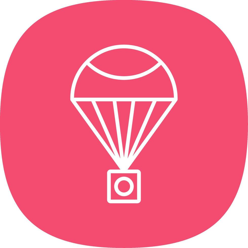 Parachute Line Curve Icon Design vector