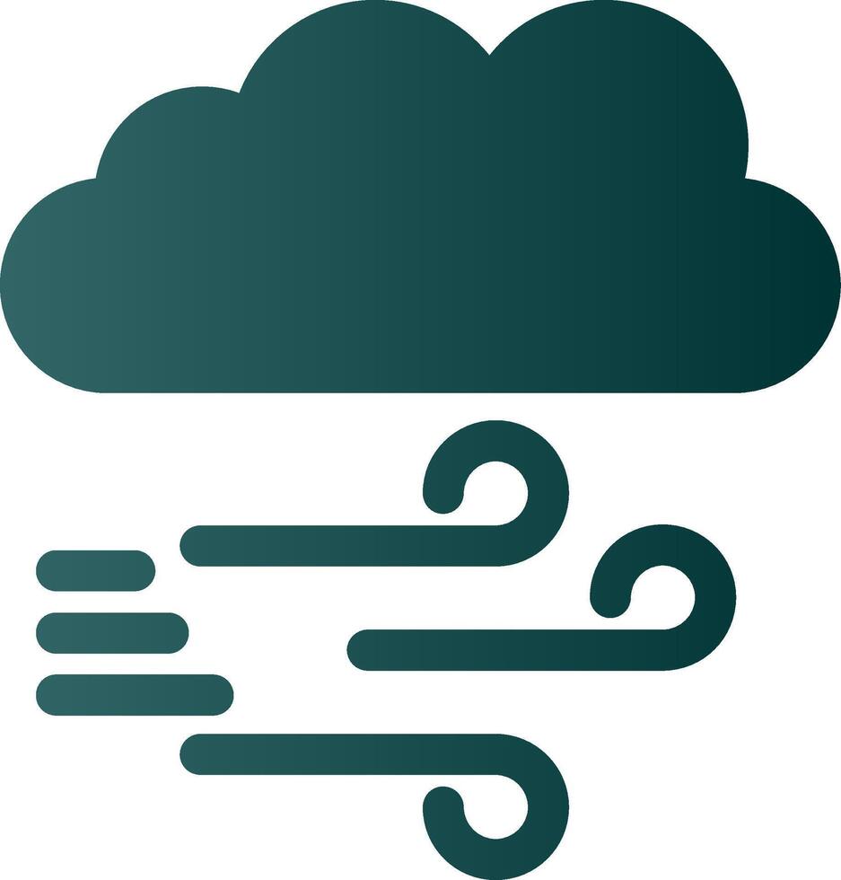 Windy Glyph Gradient Icon vector