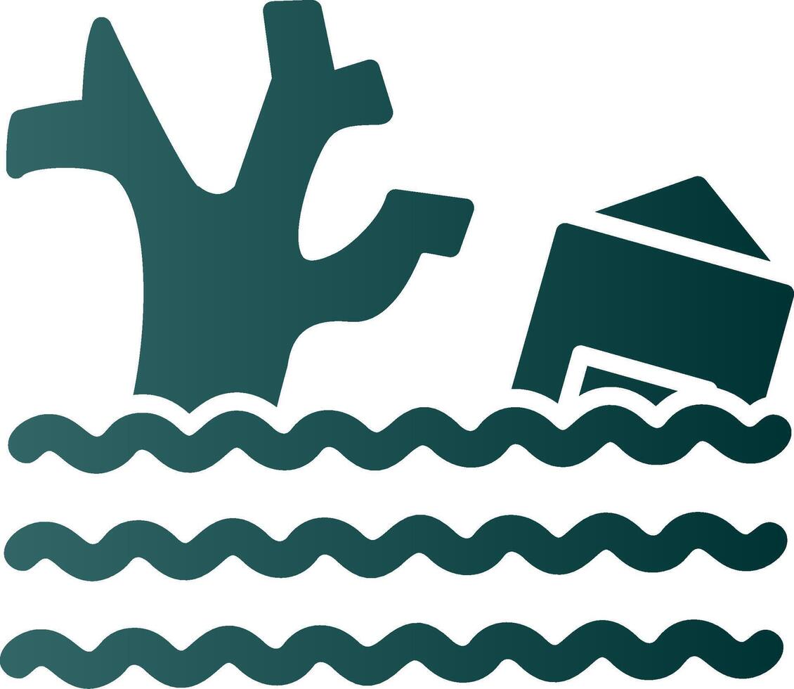 Flood Glyph Gradient Icon vector