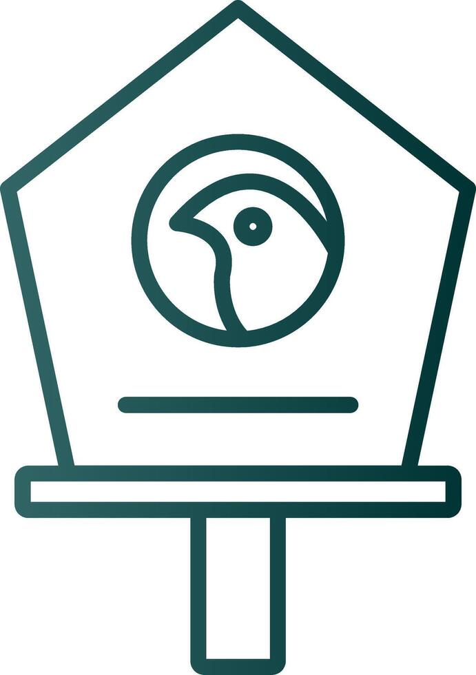 icono de gradiente de línea de casa de pájaro vector