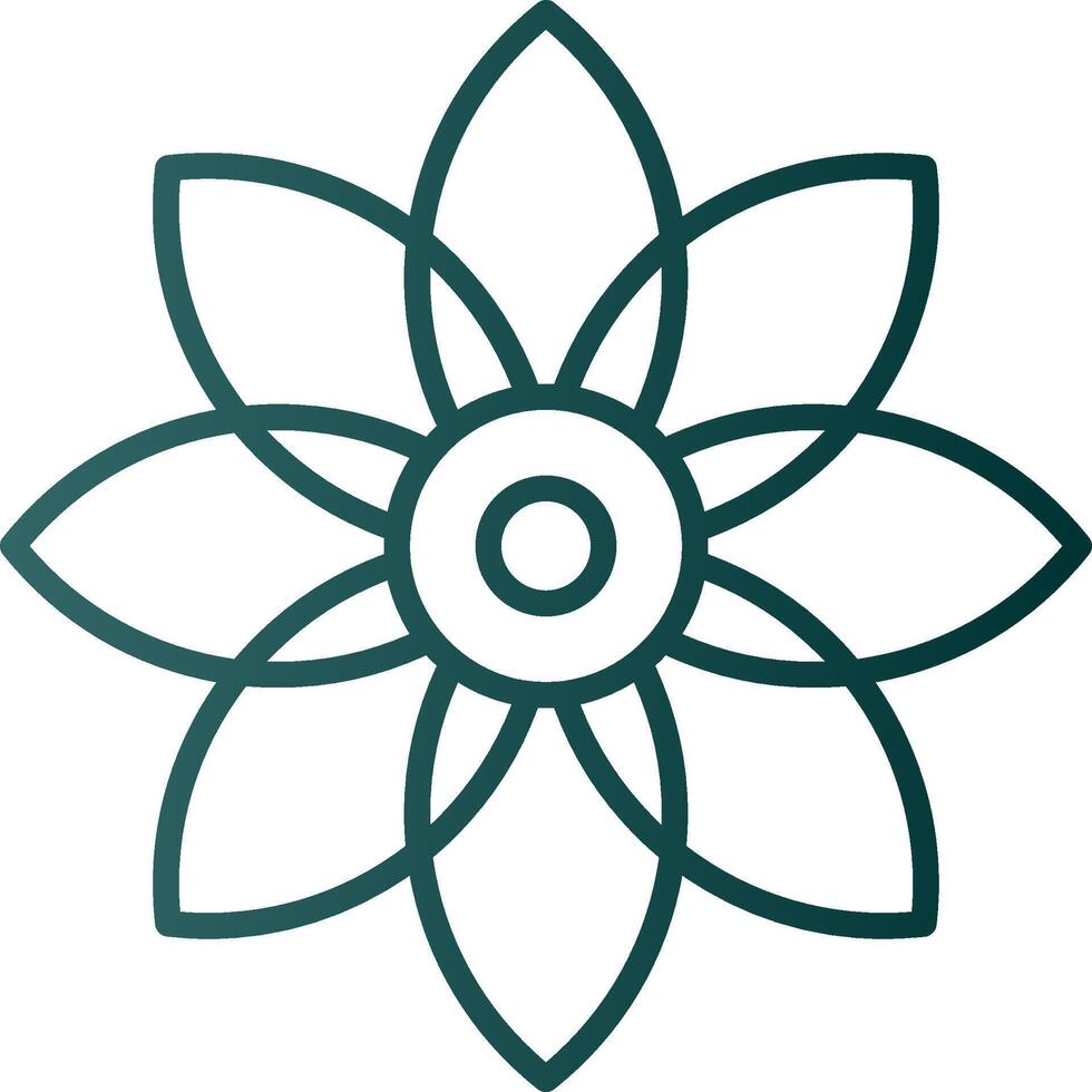 Flower Line Gradient Icon vector