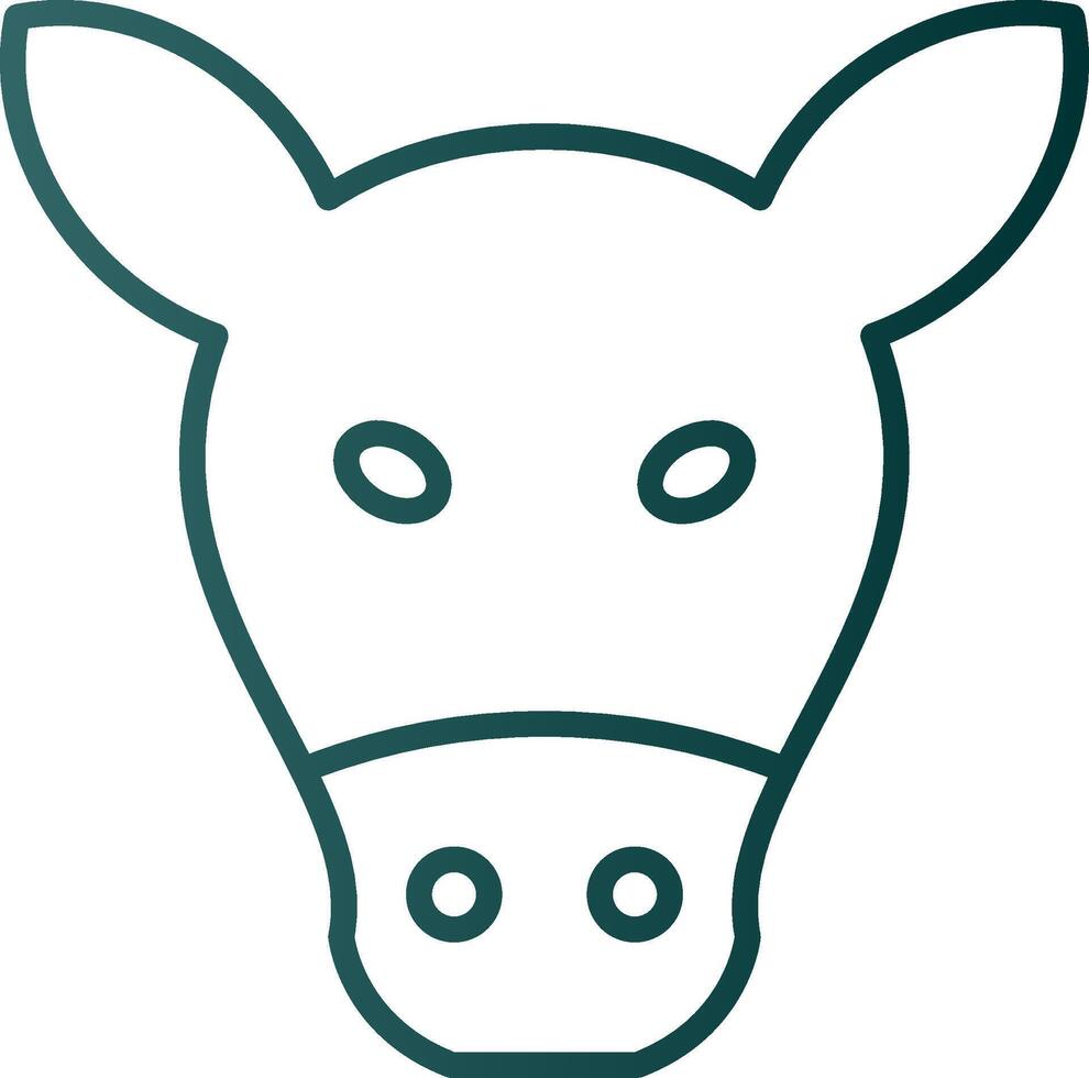 Cow Line Gradient Icon vector