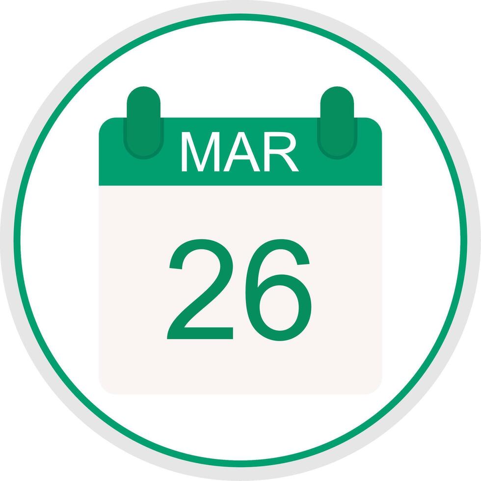 March Flat Circle Icon vector