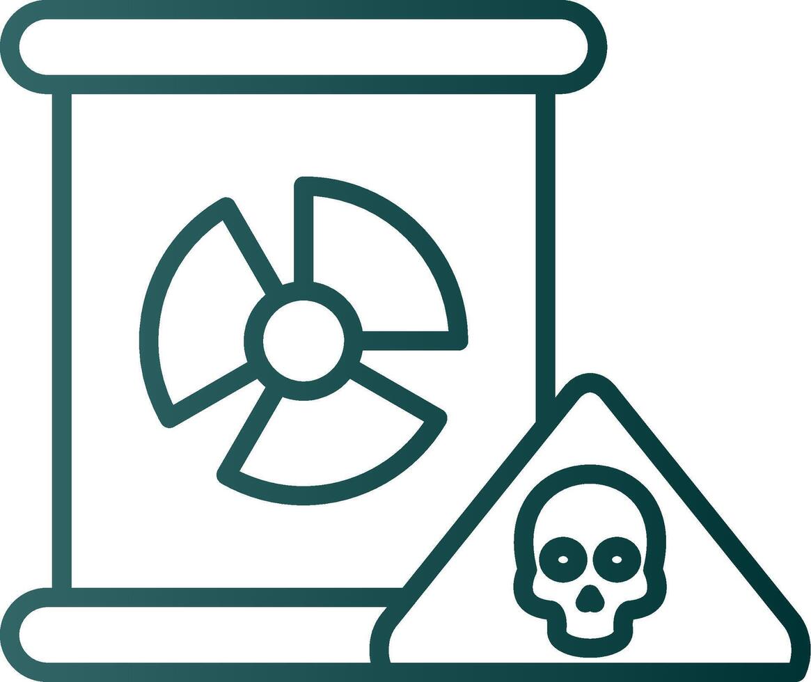 Nuclear Danger Line Gradient Icon vector