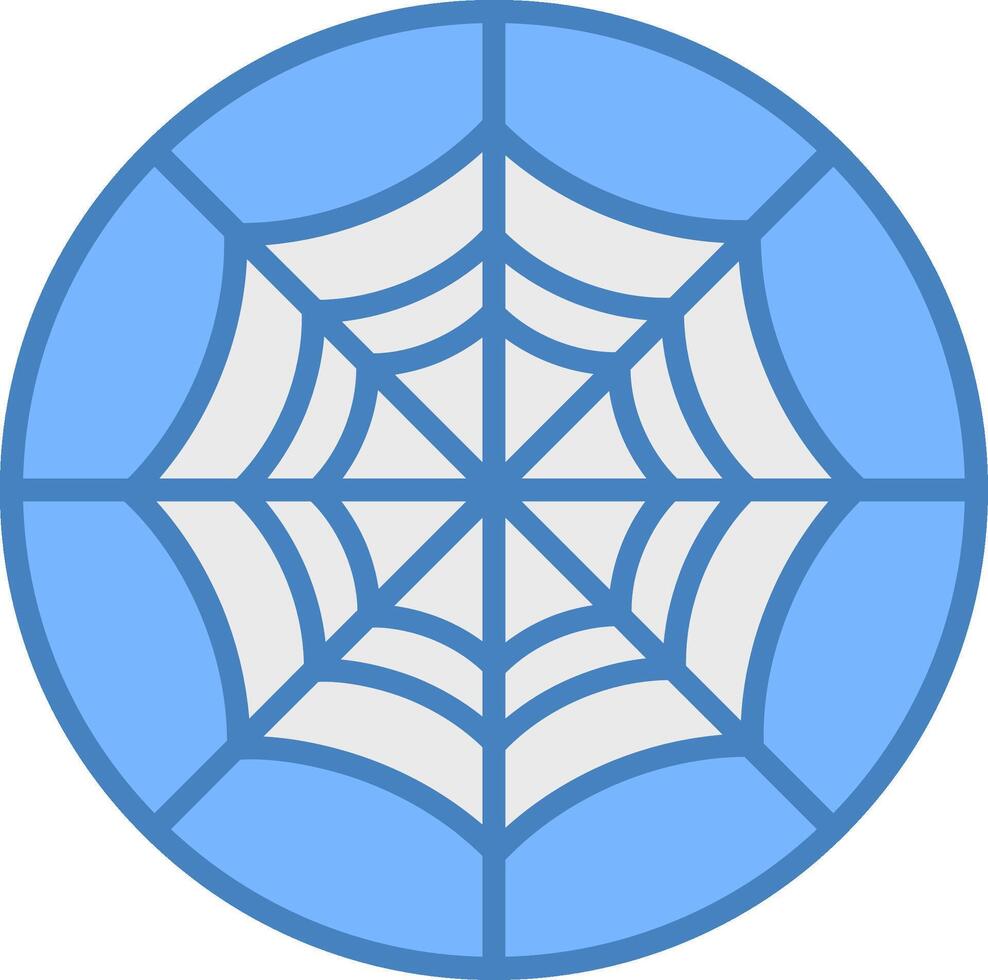 Spider Web Line Filled Blue Icon vector