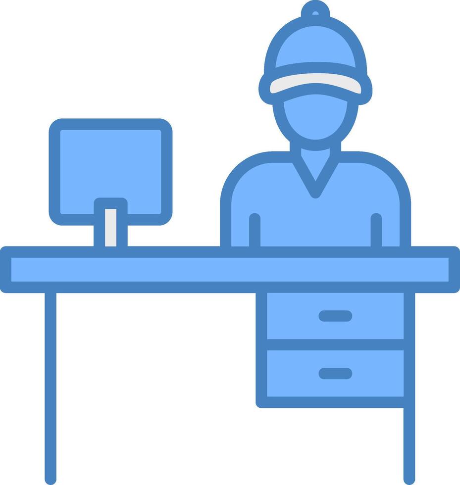 Office Line Filled Blue Icon vector