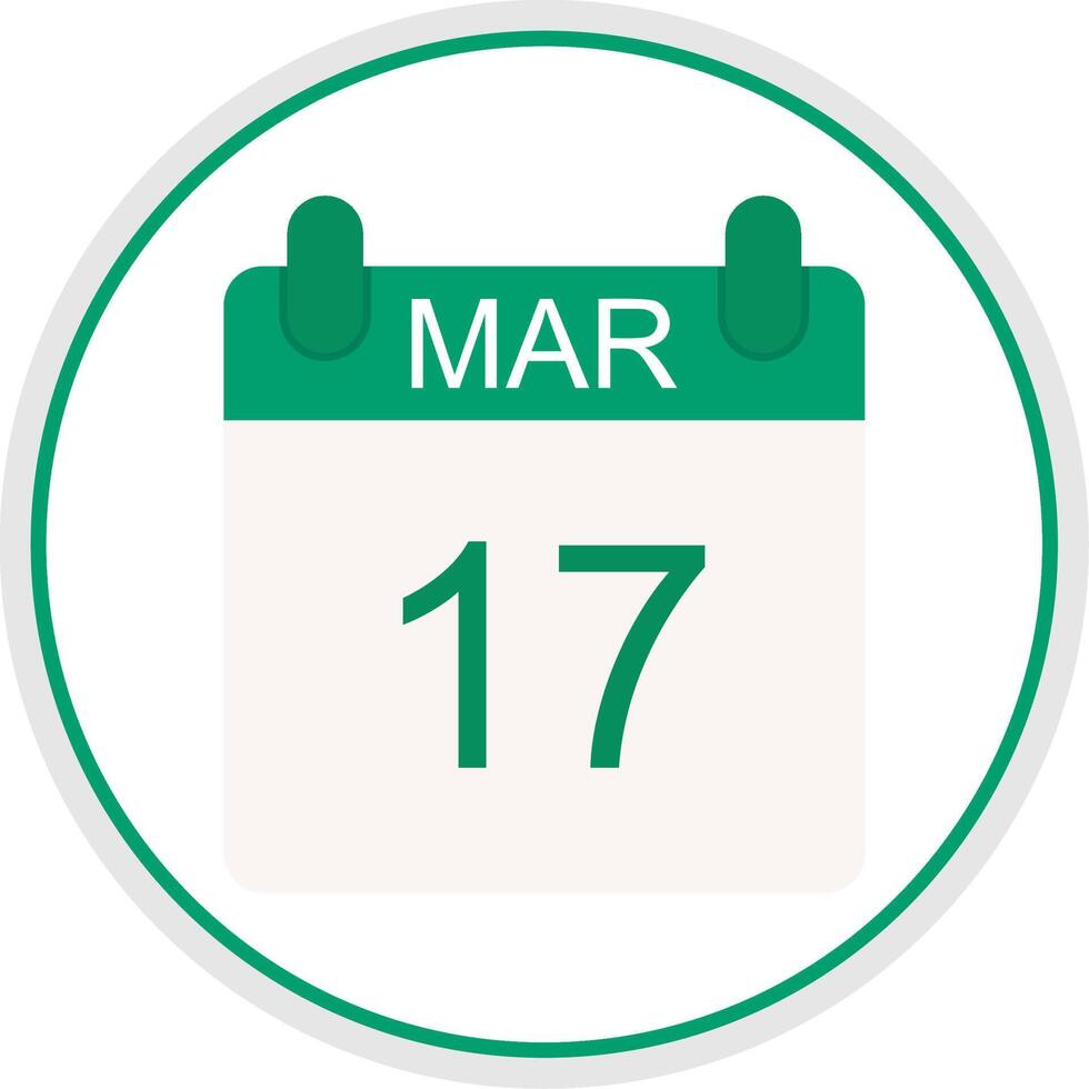 March Flat Circle Icon vector