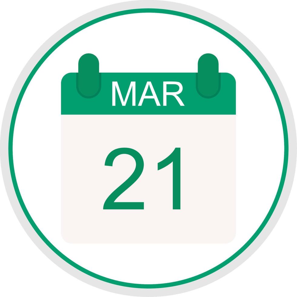 March Flat Circle Icon vector