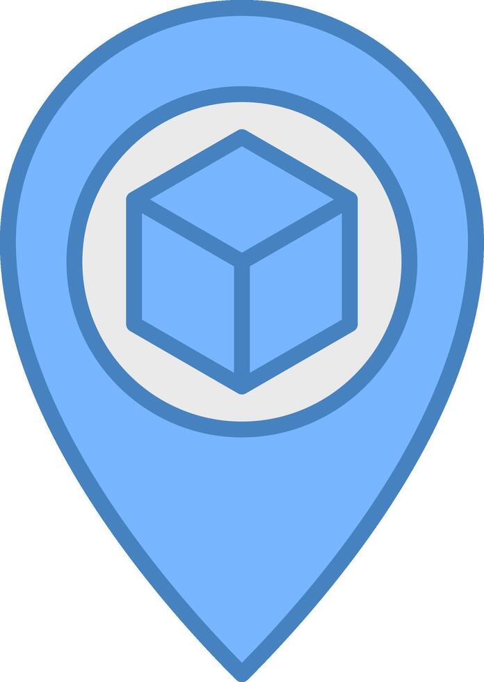 Street Map Line Filled Blue Icon vector