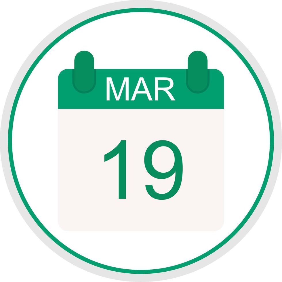 March Flat Circle Icon vector