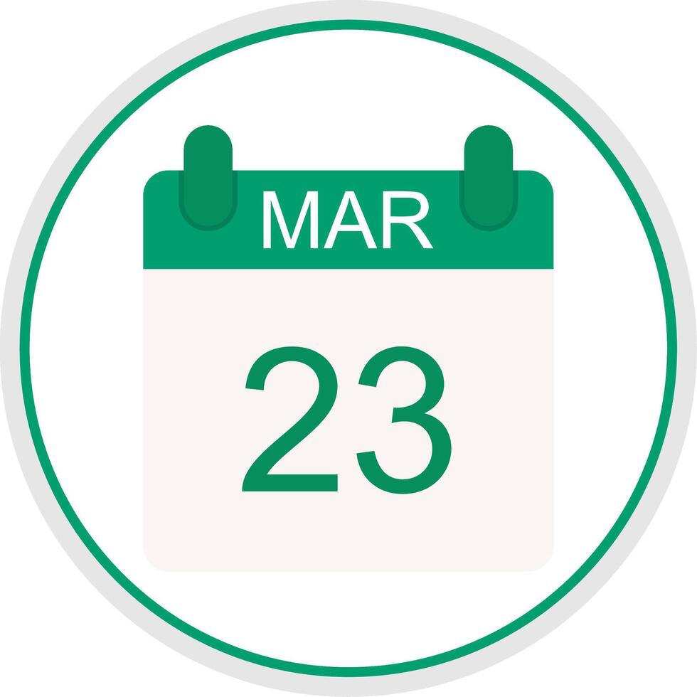 March Flat Circle Icon vector