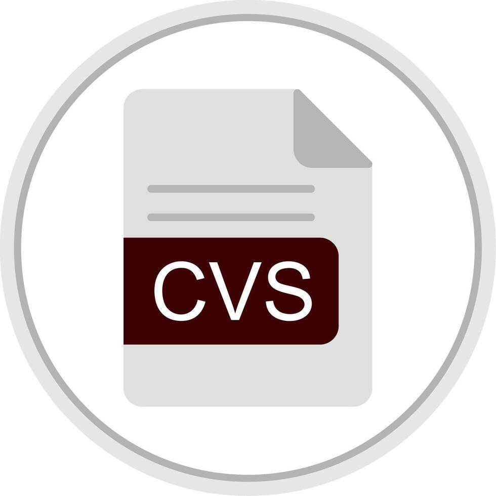 CVS File Format Flat Circle Icon vector