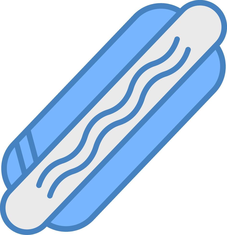 Hot Dog Line Filled Blue Icon vector