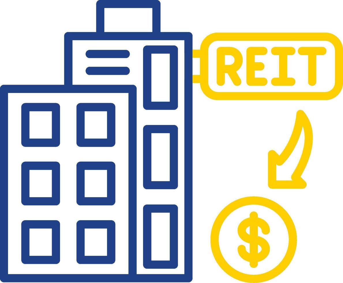 Reit Line Two Colour Icon Design vector