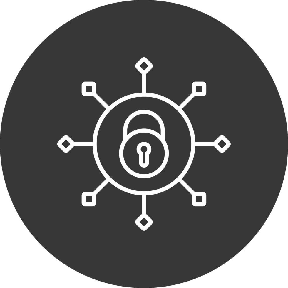 Security Connect Line Inverted Icon Design vector