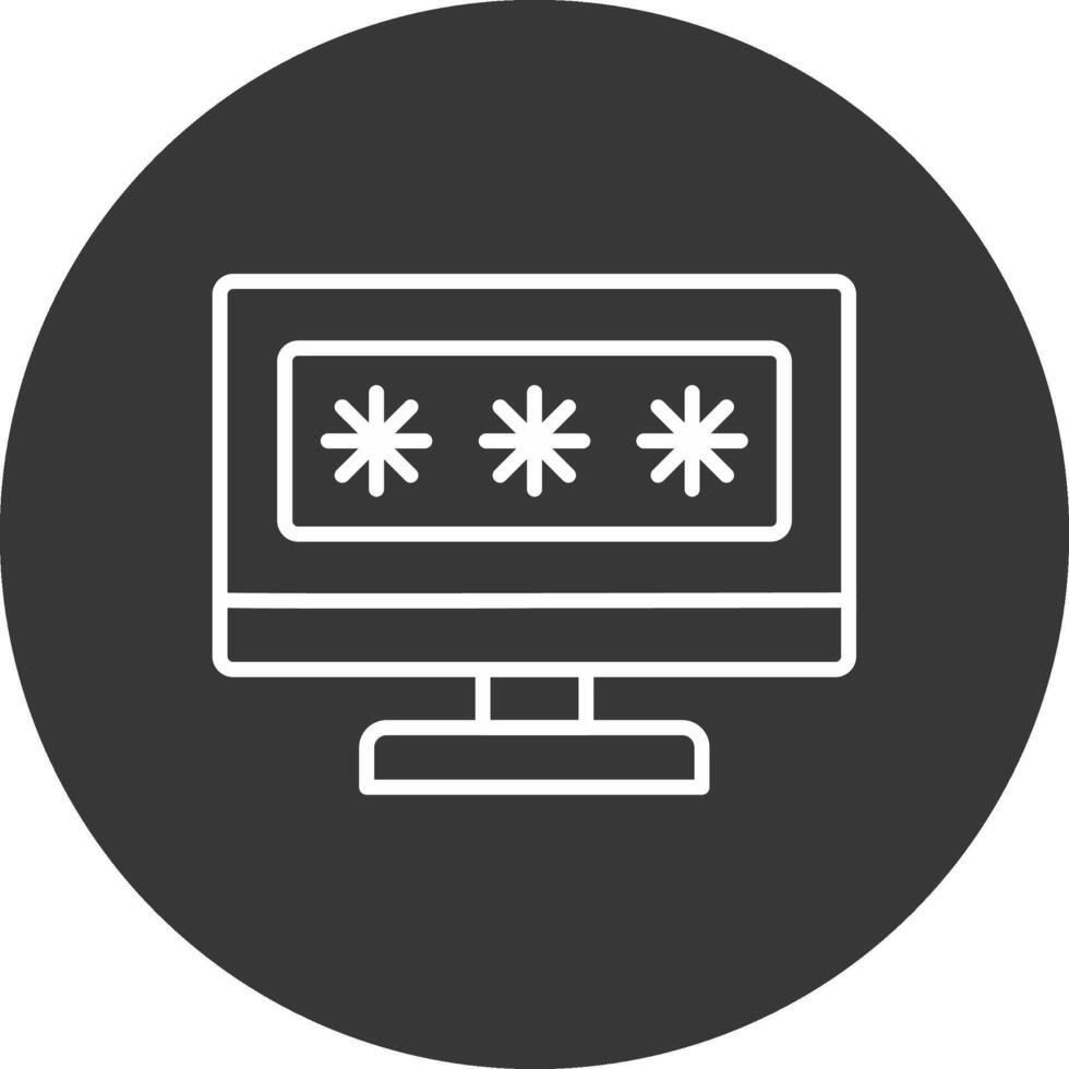 Security Computer Password Line Inverted Icon Design vector