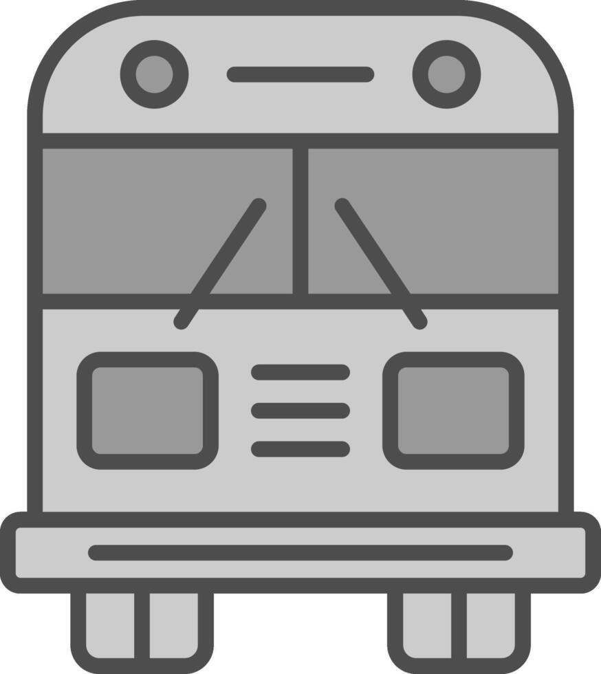 School Bus Line Filled Greyscale Icon Design vector