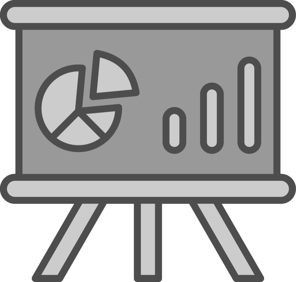 Whiteboard Line Filled Greyscale Icon Design vector