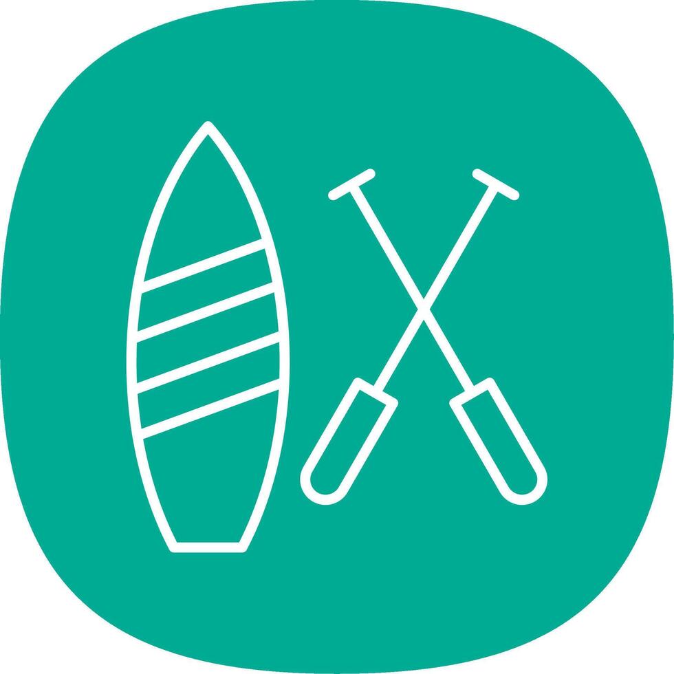 Paddle Board Line Curve Icon Design vector