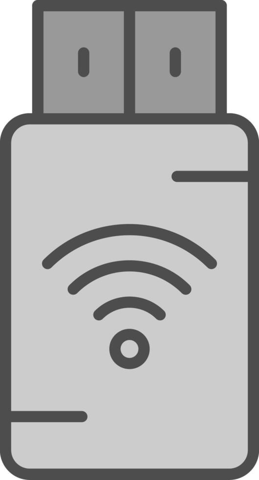 Pendrive Line Filled Greyscale Icon Design vector