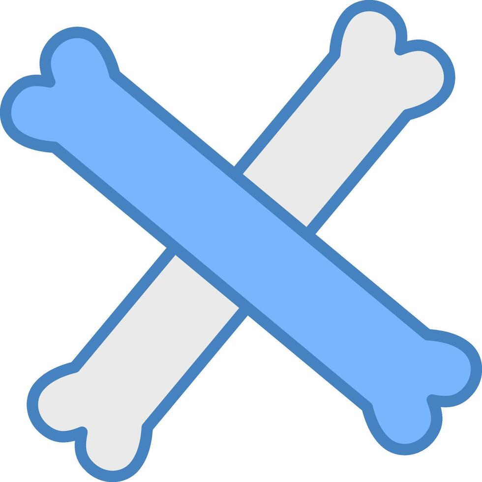 Bone Line Filled Blue Icon vector