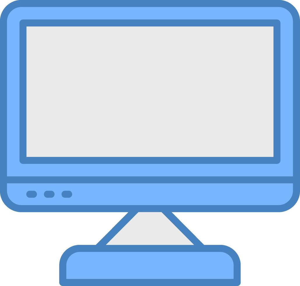 Computer Line Filled Blue Icon vector