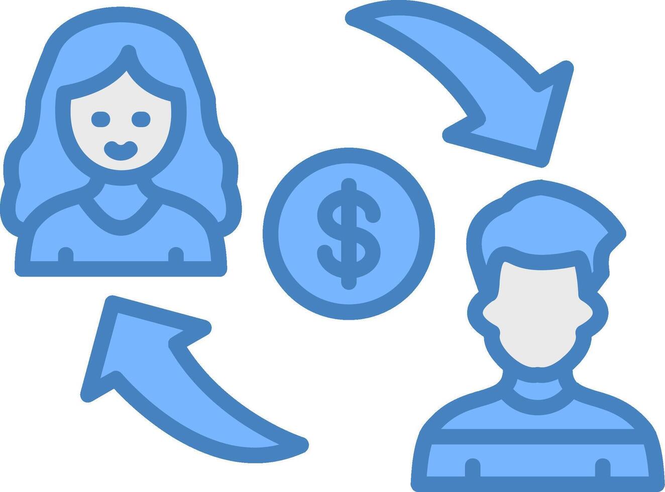 Joint Account Line Filled Blue Icon vector