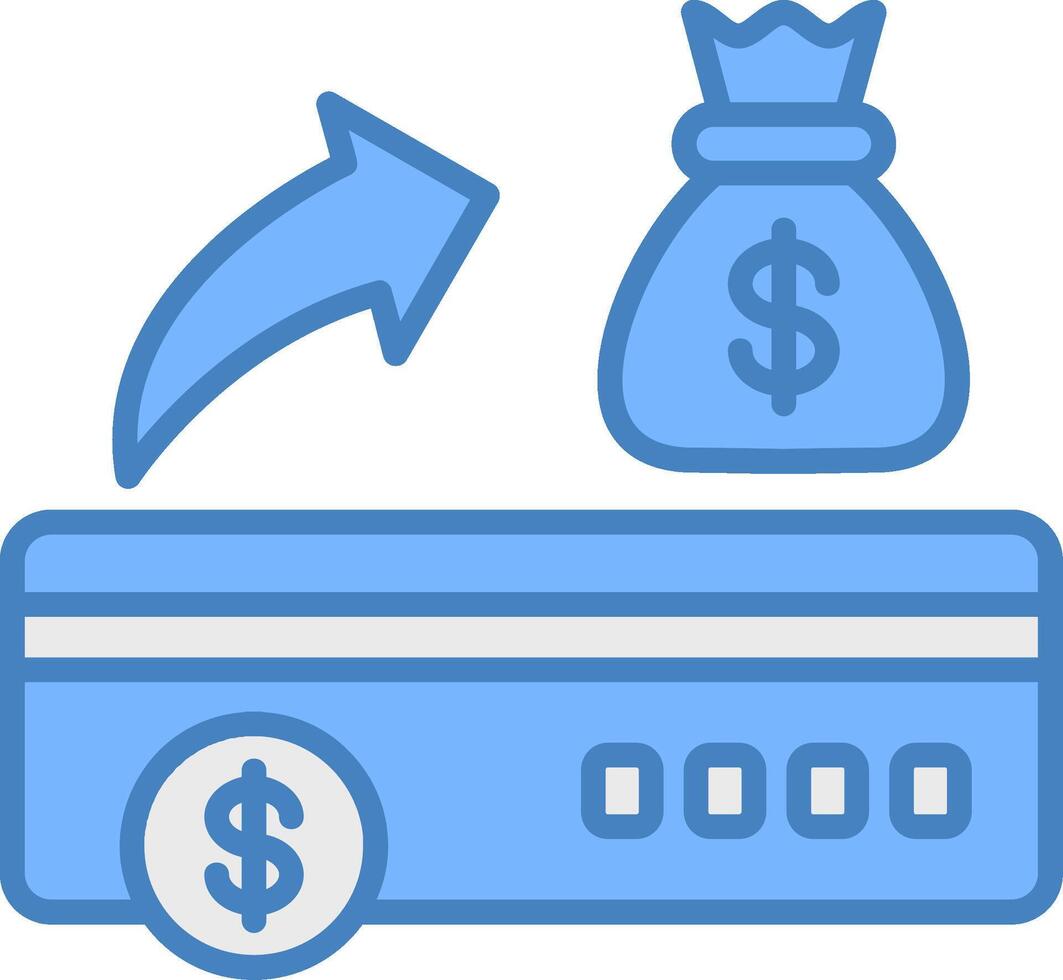 Bank Check Line Filled Blue Icon vector