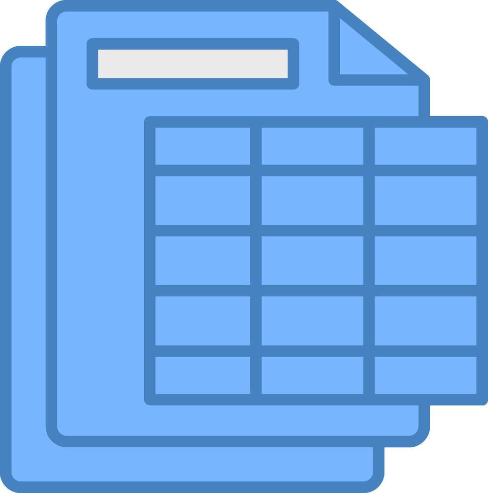 Spreadsheet Line Filled Blue Icon vector