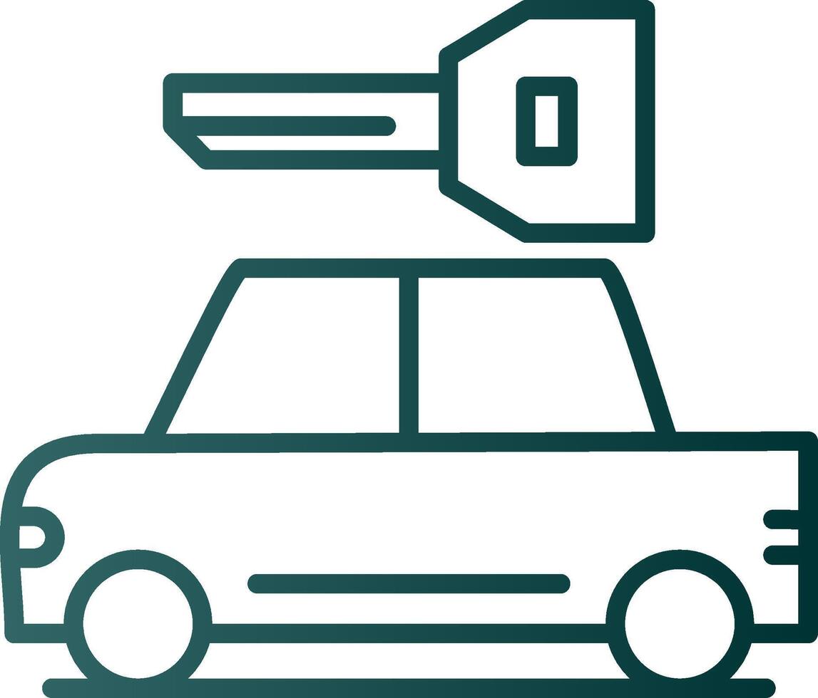 Rental Car Line Gradient Icon vector