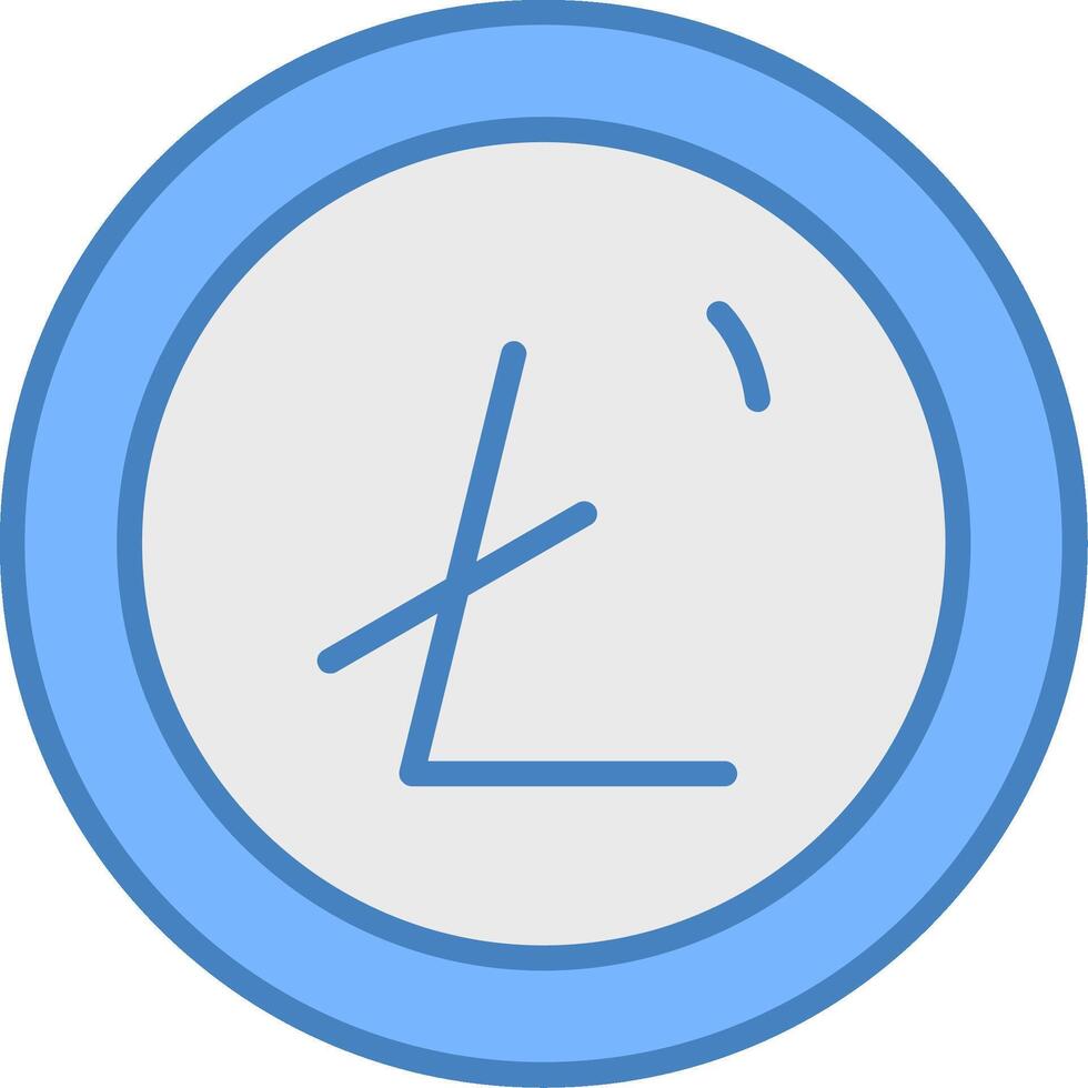 Litecoin Line Filled Blue Icon vector