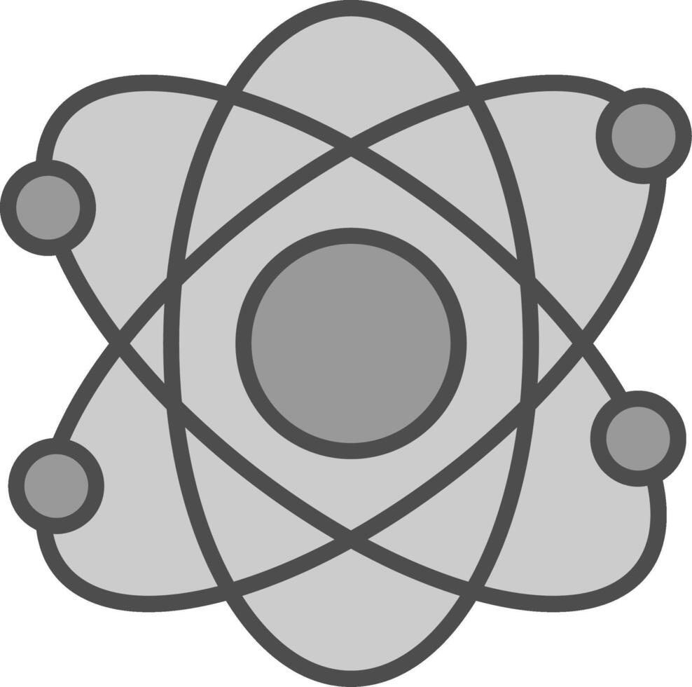 Atomic Line Filled Greyscale Icon Design vector