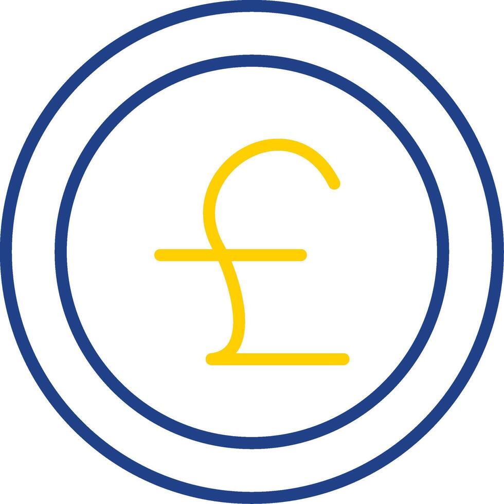 Pounds Line Two Colour Icon Design vector